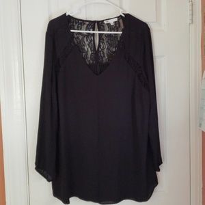 DR2 Black Blouse with Lace Detail